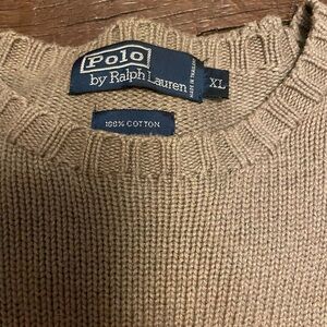 Polo by Ralph Lauren Men's Beige Crewneck Sweater